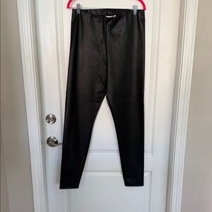 H&M Black Faux Leather Leggings Size L